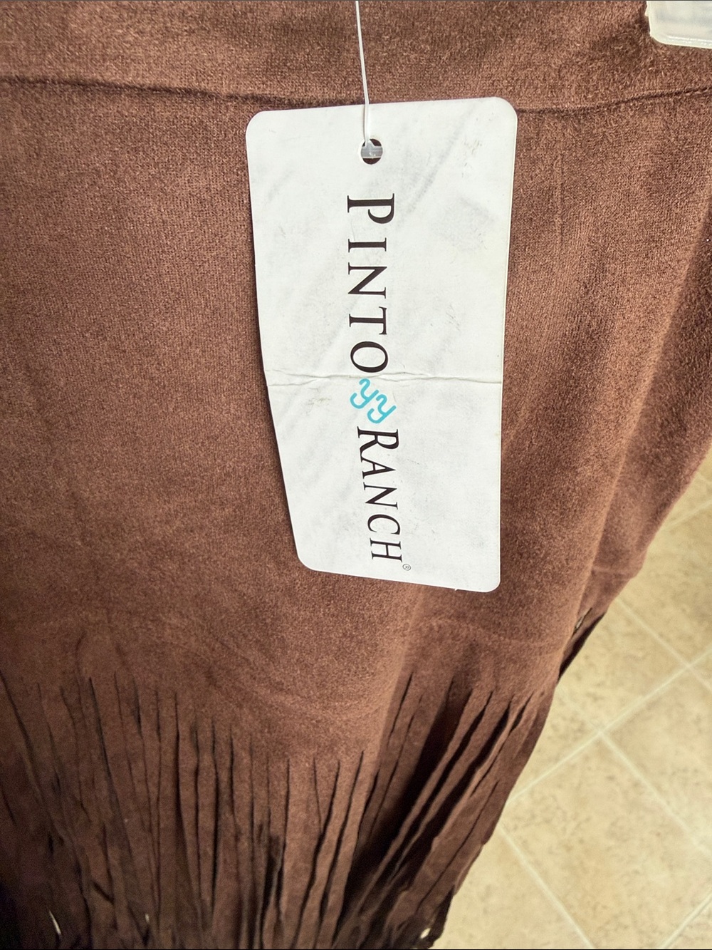 Pinto Ranch Chocolate Brown Suede Fringe Maxi Skirt - Picture 7 of 10